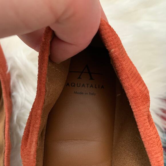 Aquatalia Orange Ballet Flats Cap Toe 8 - Picture 6 of 7